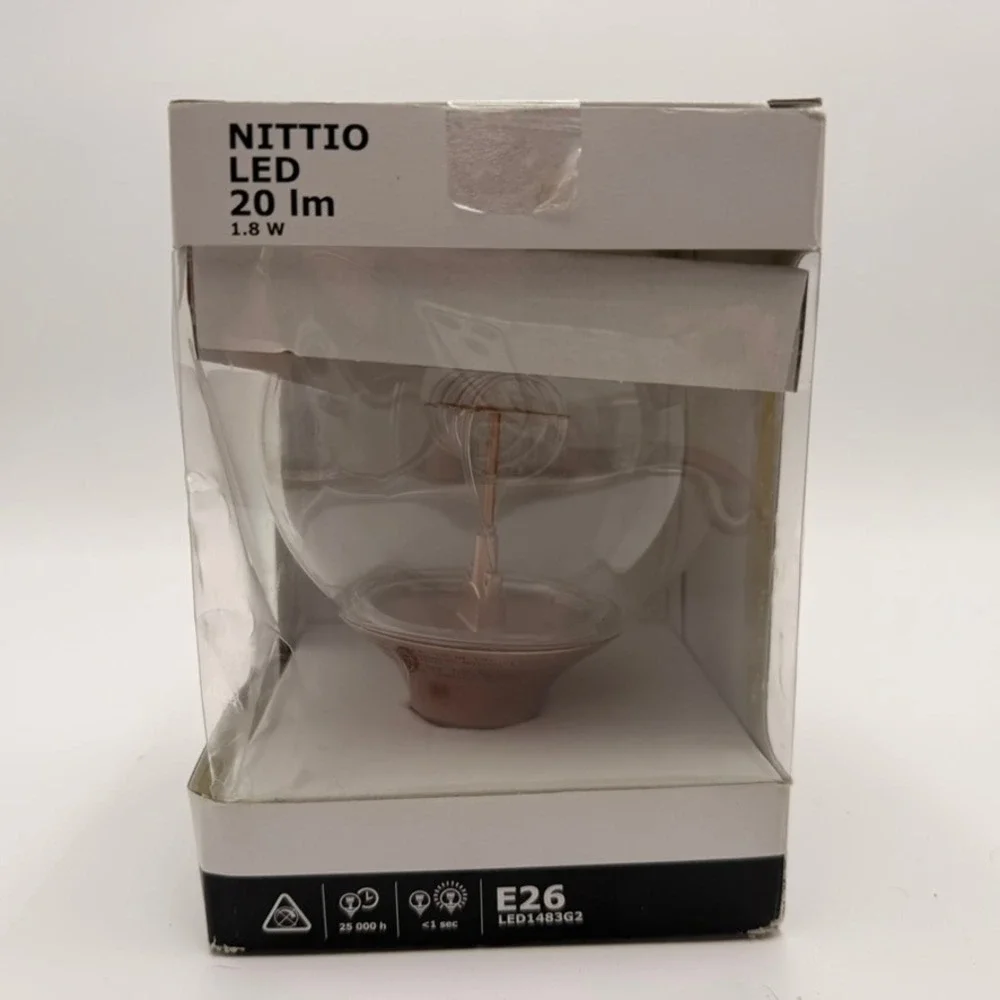IKEA Nittio LED Bulb Hemma Cord Set Unisex OS Copper‎ New Decorative Filament